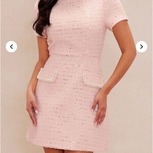 Pink Tweed Dress
